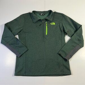The North Face Men’s Large Green Fleece Quarter Zip Pullover Outdoor Jacket